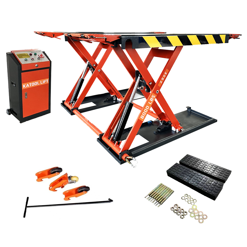 Katool 8000 lbs Mid Rise Scissor Lift X90E Electric 110v 47'' Release Auto Lift Car Lift