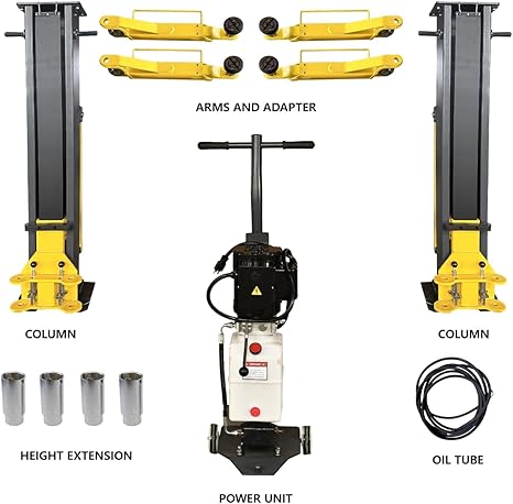 Katool 8000 lbs Portable 2 Post Lift PMRL-200 Adaptable 2 Post Lift Mobile Car Lift Two Post Lift for Home