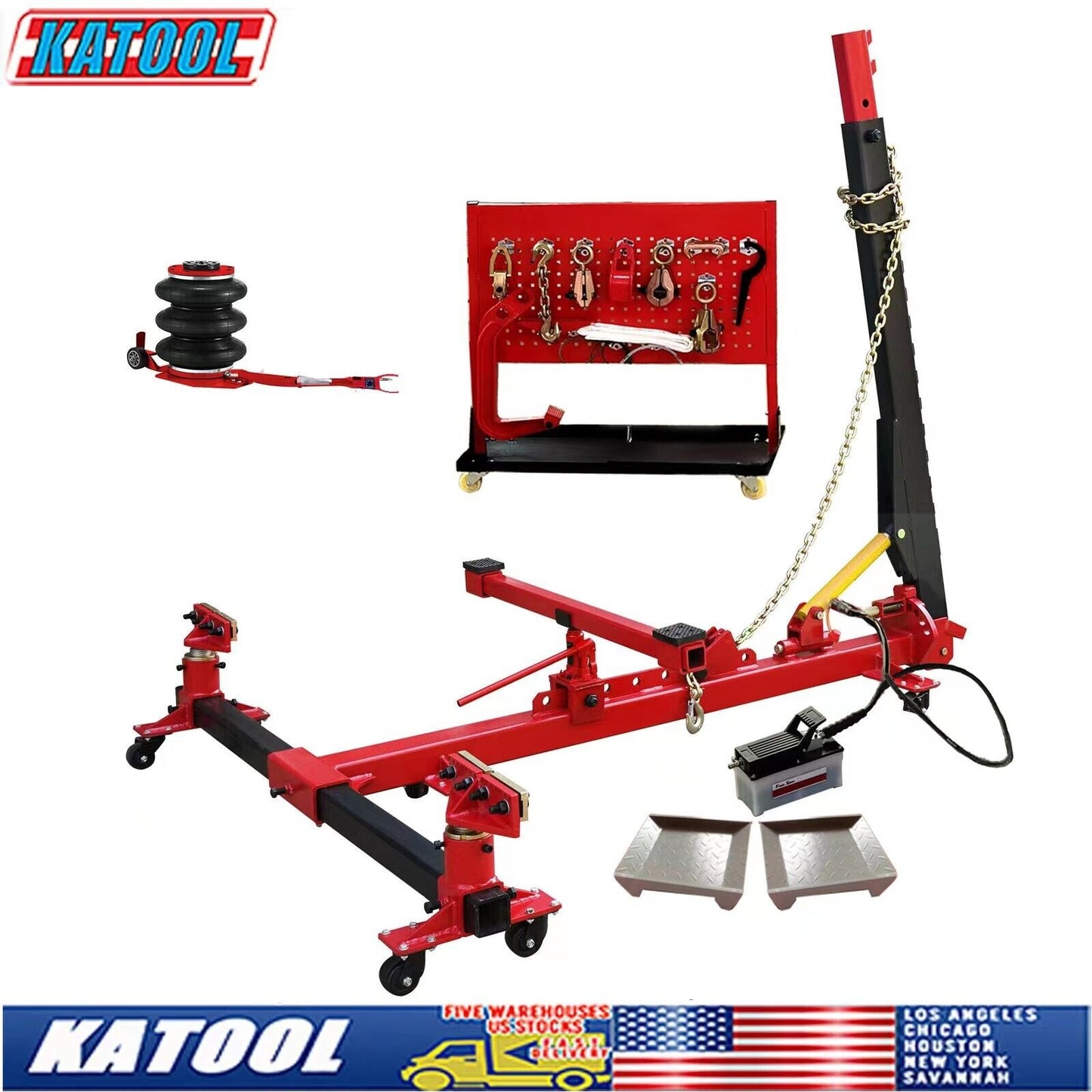 Katool KT-255 Auto Body Puller Frame Straightener with 3 ton Air Jack