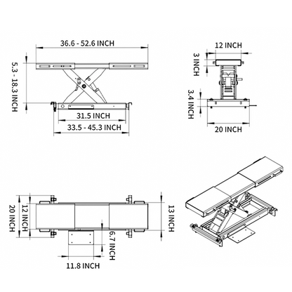 KATOOL KT-RJ50 Rolling Jack 5000 lbs. Lifting Capacity  *Fits KT-4H110 lift and the KT-4H850*