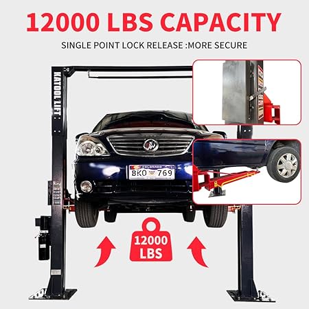 Katool 12000lbs Single Point Lock 2 Post Lift AM120SD Car Lift Auto Lift Two Post Car Lift
