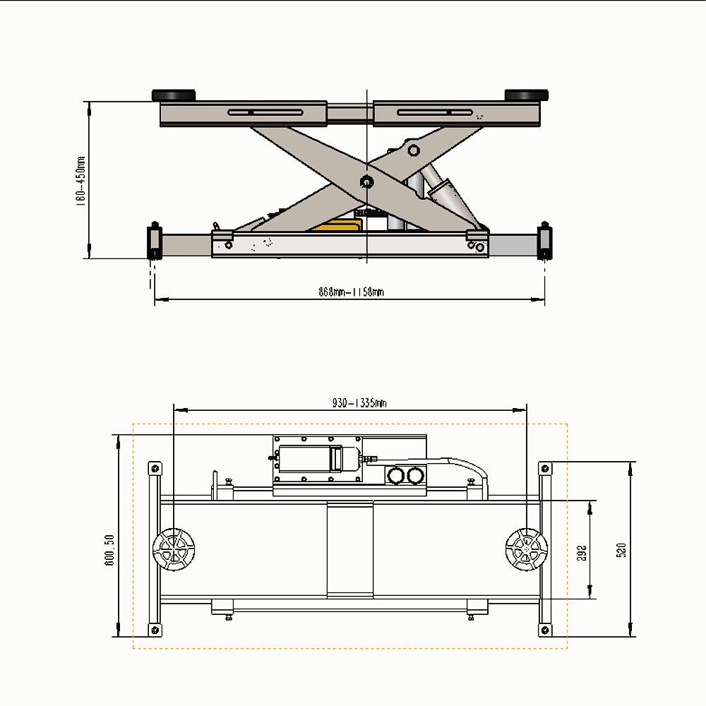 Katool KT-RJ70 Rolling Jack 7000 lbs. Lifting Capacity  *Fits KT-4H110 and the KT-4H850*