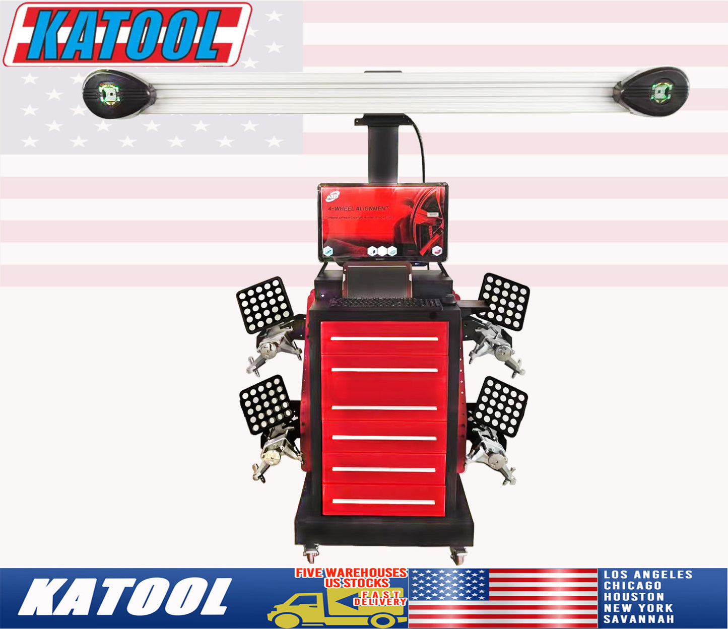 Wheel Alignment Machine Works on 2 Post & Scissor Lift--AV651